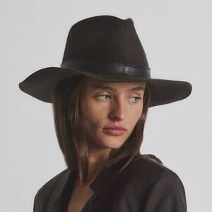 Janessa Leoné RALEIGH Dark Brown Wool Fedora Hat Sz M